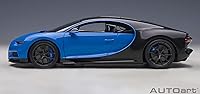 Vista 3 de Autoart 2019 Bugatti Chiron Sport French Racing Blue y Carbon 1/18 Model Car