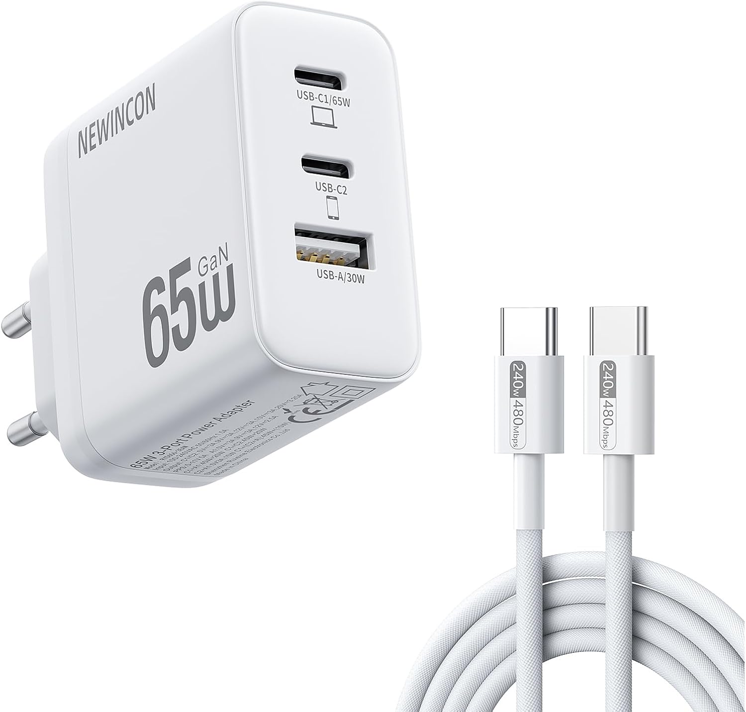 Chargeur GaN 65 W 3 ports