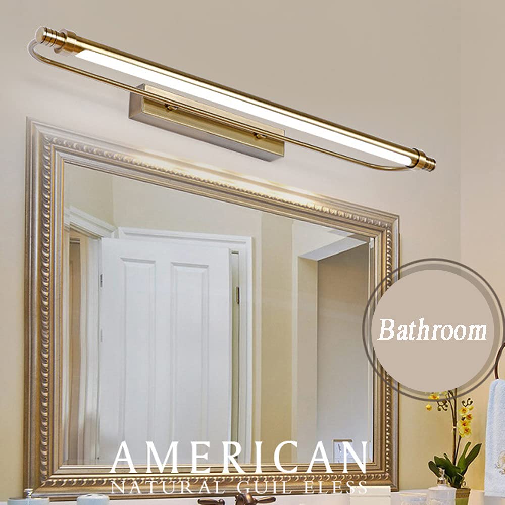 Lampada frontale a specchio a LED retrò per bagno, lampade da specchio da bagno impermeabili IP44, applique da parete a LED in metallo regolabile per soggiorno, camera da letto, salotto, applique per