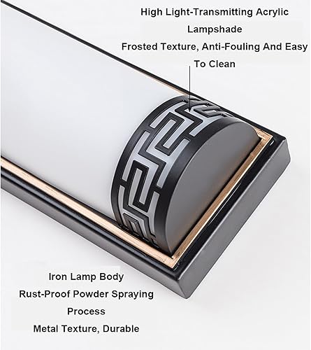 Miniatura 4 de Lámpara Lámpara LED regulable para tocador de baño, accesorio oriental tradicional de metal para tocador de baño, barra de luz retro, aplique de