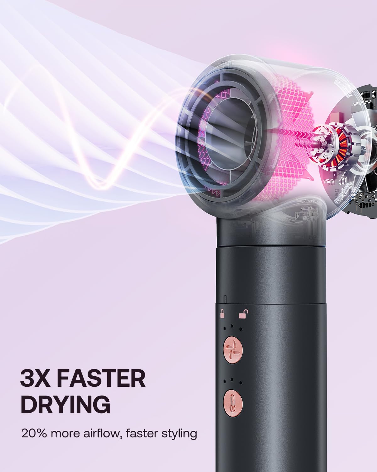 BESTOPE PRO Hairstyler 5 in 1 110,000 RPM Ionen Reisefön Multi-Hair Styler Set Automatischer Luft-Lockenstab