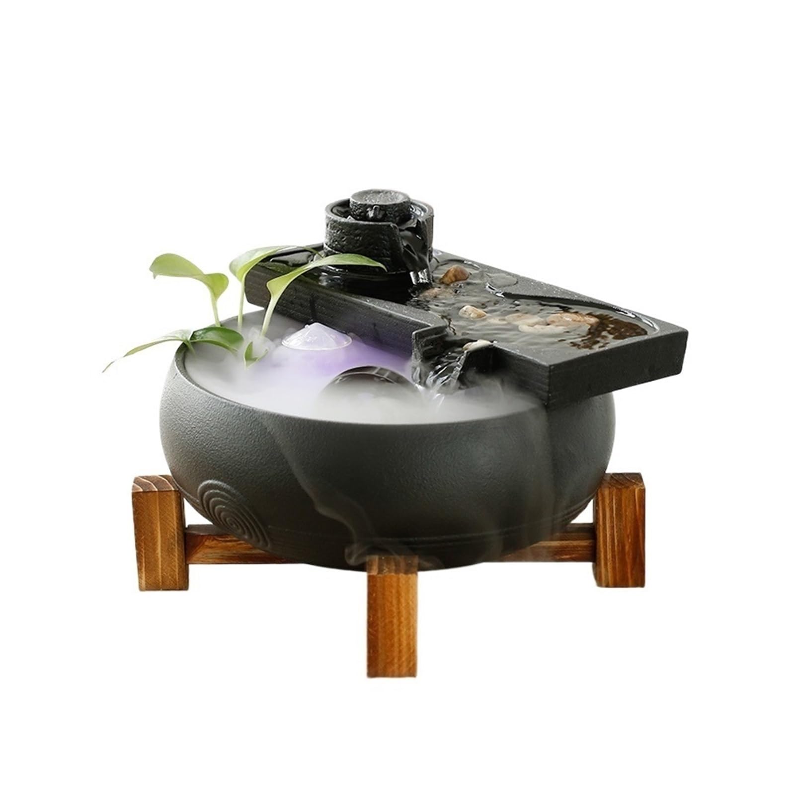 ZTHYSHOZ Tabletop Fountain Waterfall Circulating Water Ornaments, Flowing Fish Tank Fountain for Home Office Decor