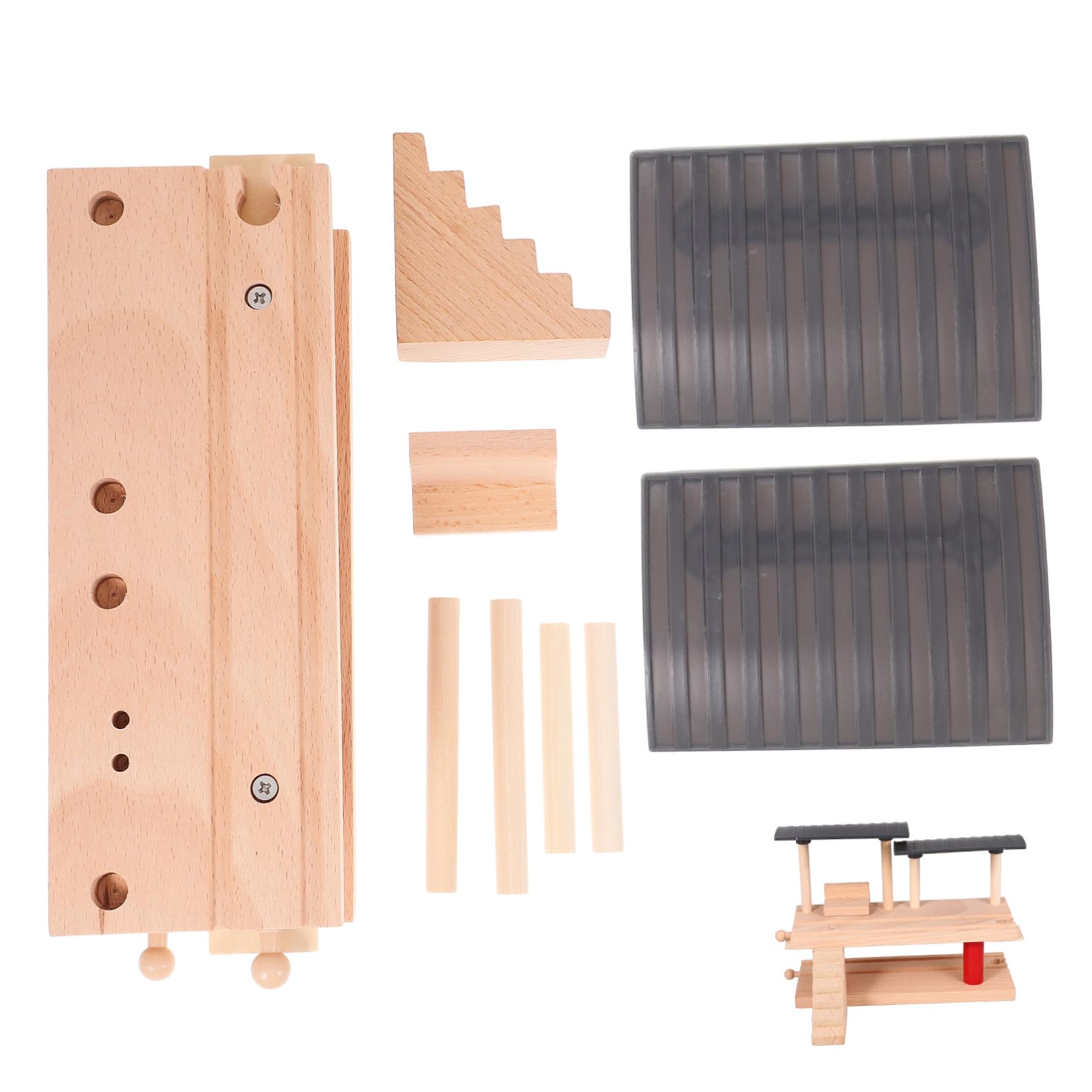 Piattaforma Ferroviaria a Doppio Livello in Legno Beige, 1 Pz | Accessorio Pista Trenino, Stazione Fai da Te, Leggero Plastico Composito