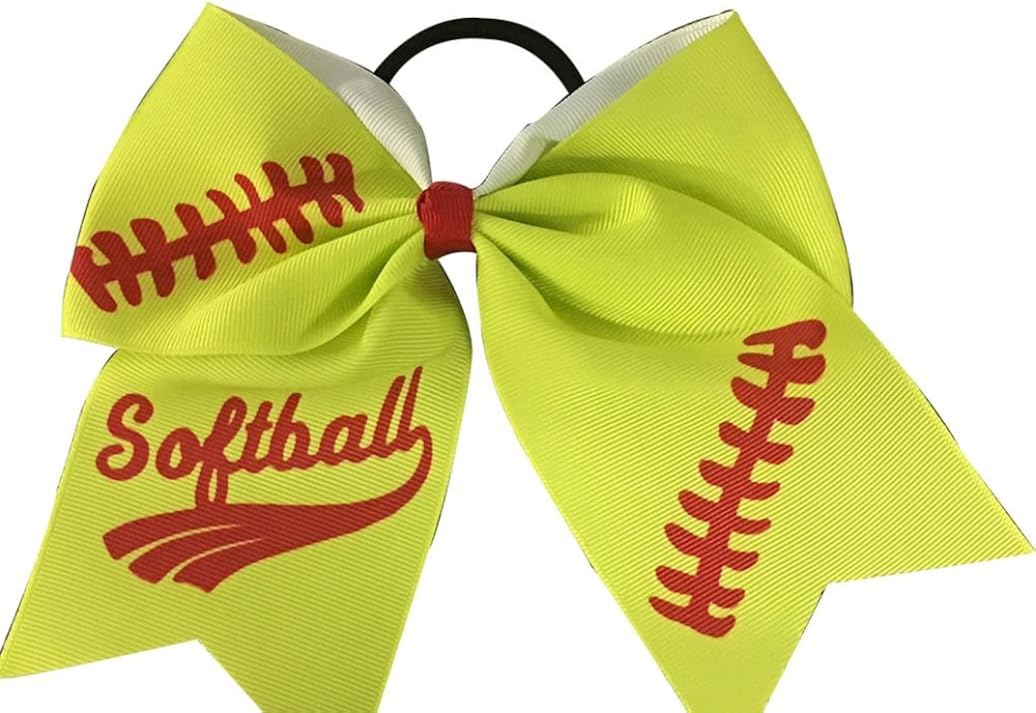 Infinity Collection Softball Hair Bows 6.5" Softball Cheer