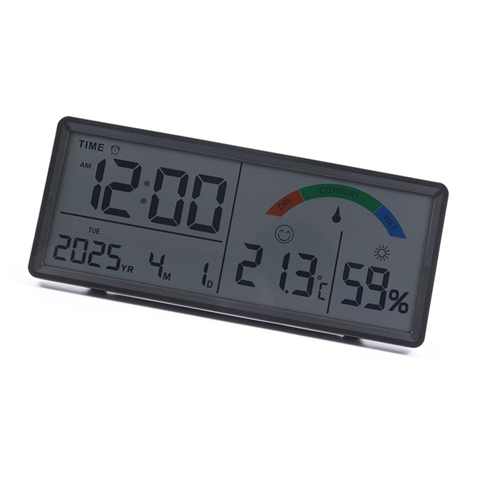 Hsioluted Multifunctional Electronic Clock Indoor Temperature Monitor Easy Setups Battery Operated with 2 Alarm and Snooze Feature Clock with Indoor Climate Monitor