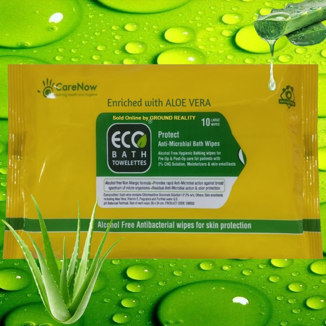 TUNSECHY 1 Pack Eco Bath Wet Wipes Towelettes. Large size Easy Bath Wet Wipes for Adults, Patients and Baby. (10 Pulls/Pack)-Microwaveable