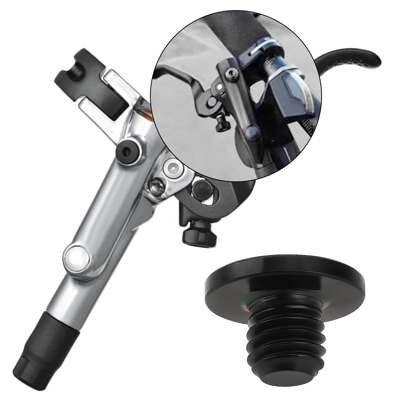 SING F LTD 2Set Bicycle Bleed Screw O Ring Bike Split Body Oil Cap Screw TC4 Titanium Alloy M5x10mm Bolts Compatible with Shimano XT SLX Zee Deore LX (Black)