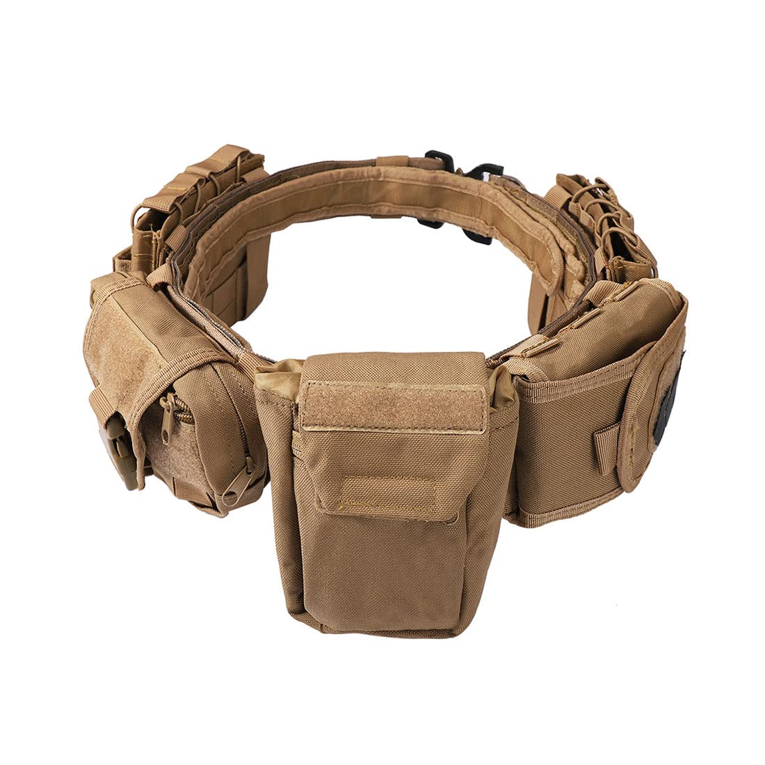 Ceinture tactique Molle avec 5 poches, boucle à dégagement rapide, ceinture tactique réglable, ceinture de combat militaire intérieure extérieure, peau, 96cm, Tendance