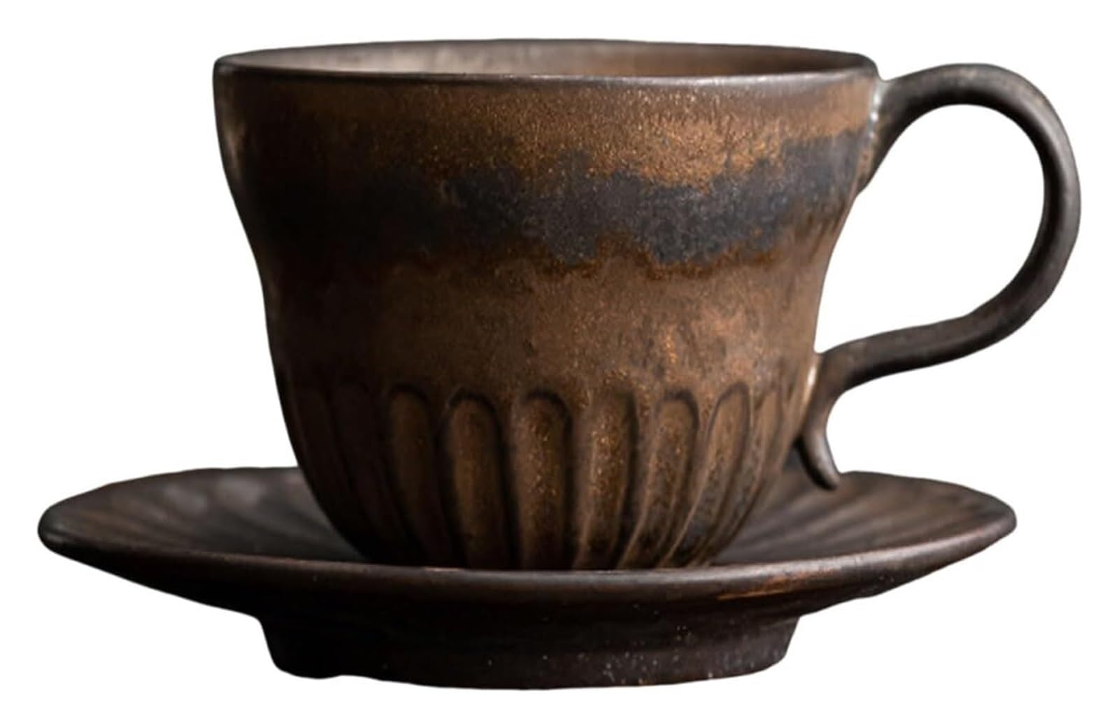 Filiżanka do kawy z porcelany kostnej ze spodkiem | Wielokolorowa porcelanowa filiżanka do kawy ze spodkiem do biura(Brass)