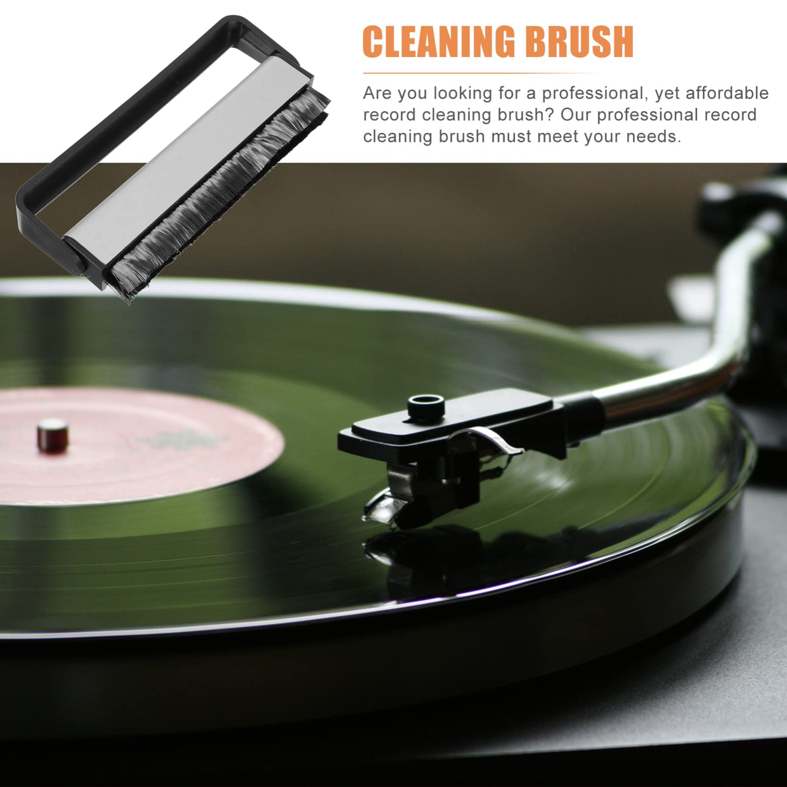 jojofuny 4pièces Brosse De Nettoyage Antistatique Manche pour Disques Vinyles Et CD Élimine La Poussière Et Prolonge La Durée De Vie De Votre Collection Musicale
