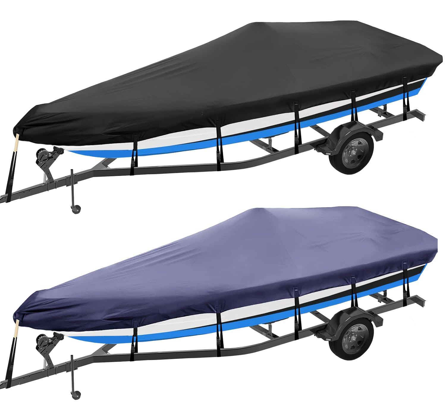 Premium Abdeckplane B 445 x T 180 cm Bootsabdeckung Persenning Schlauchboot Bootsplane Bootspersenning Yacht Schnellboot Angelboot 900 D, 500 g/m², 6.000 mm Wasserbeständigkeit Anthrazit