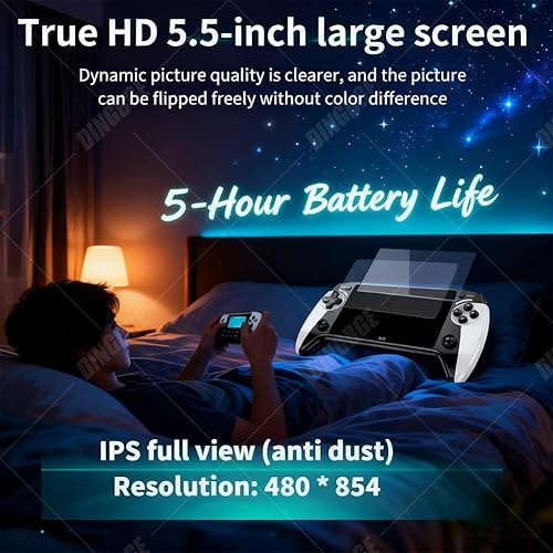 Miniatura 5 de Consola de juegos portátil retro X9, revive juegos clásicos con pantalla IPS HD de 5.5 pulgadas, más de 20000 juegos incorporados, más de 10