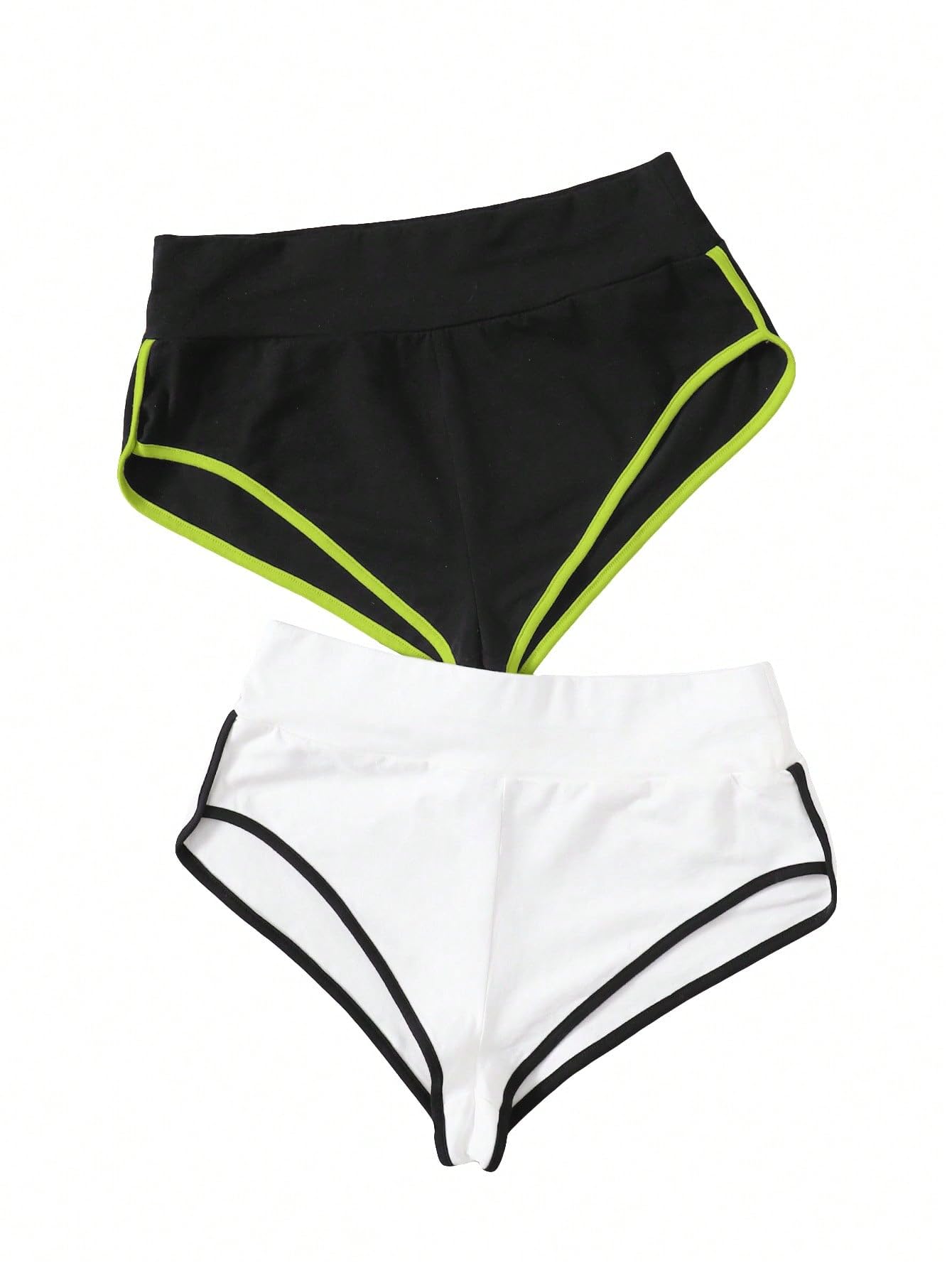 Floerns 2 pantalones cortos elásticos de cintura alta para correr para mujer