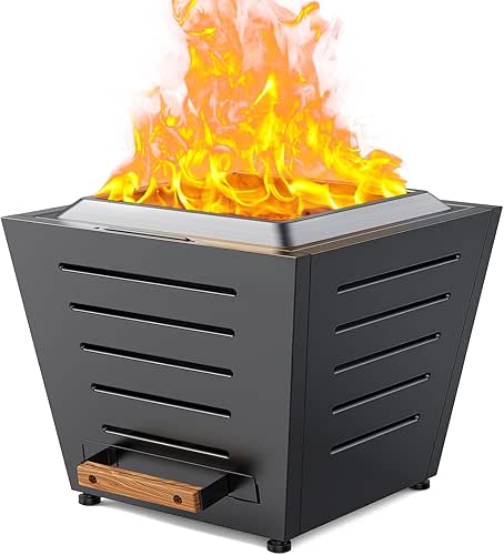 25 Inch Smokeless Fire Pit Stainless Steel Wood Burning Fireplace
