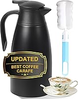 Tgvasz 70oz Thermal Coffee Carafe - Stainless Steel Insulated Pot Keeps Hot 12Hrs/Cold 24Hrs, Leak-Proof 2.1L Black
