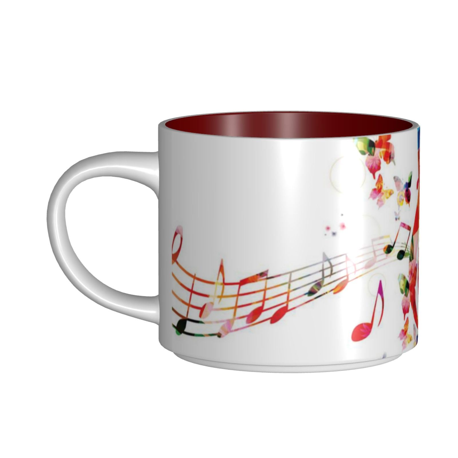 Tazza da caffè in ceramica con stampa a farfalla Musica