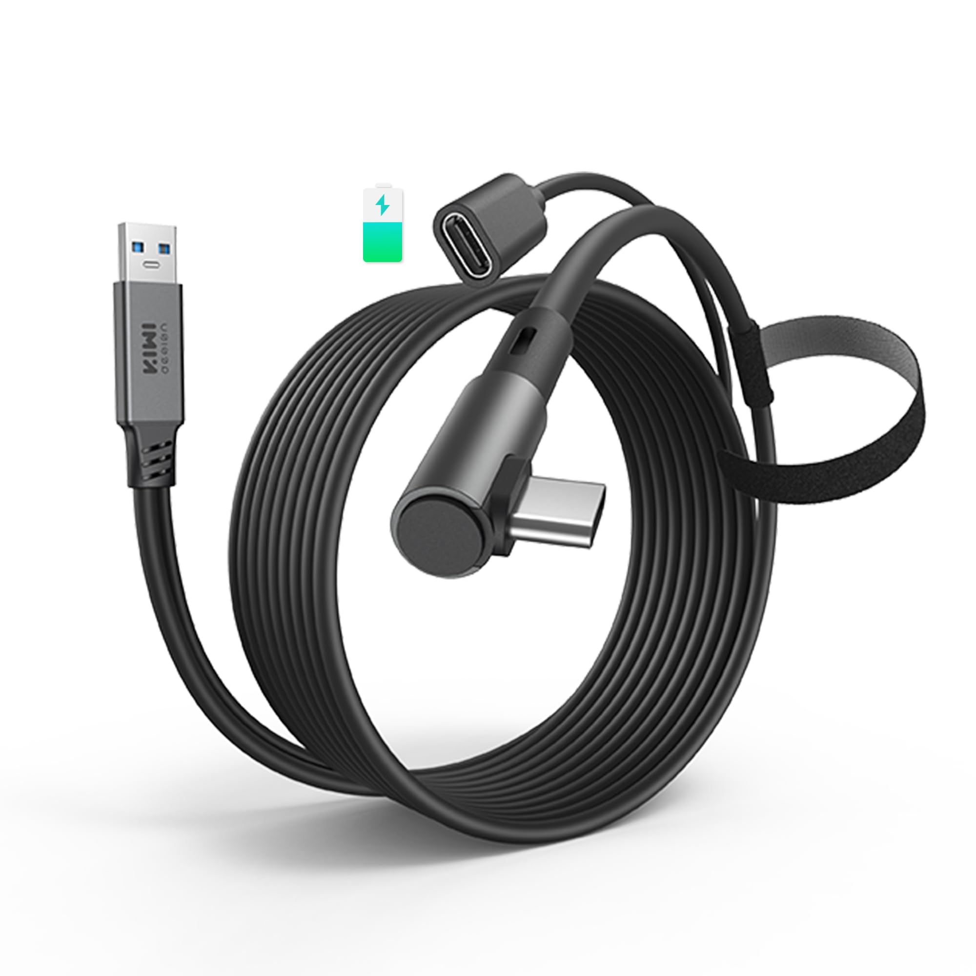 KIWI design Câble Link avec Chargement 5M Compatible avec Meta Quest 3s Quest 3 Quest 2/Pro/Pico 4 Accessoires et PC/SteamVR, Câble USB 3.0 à USB C Link avec Super Rapide 5 Gbps, pour Jeu Prolongé