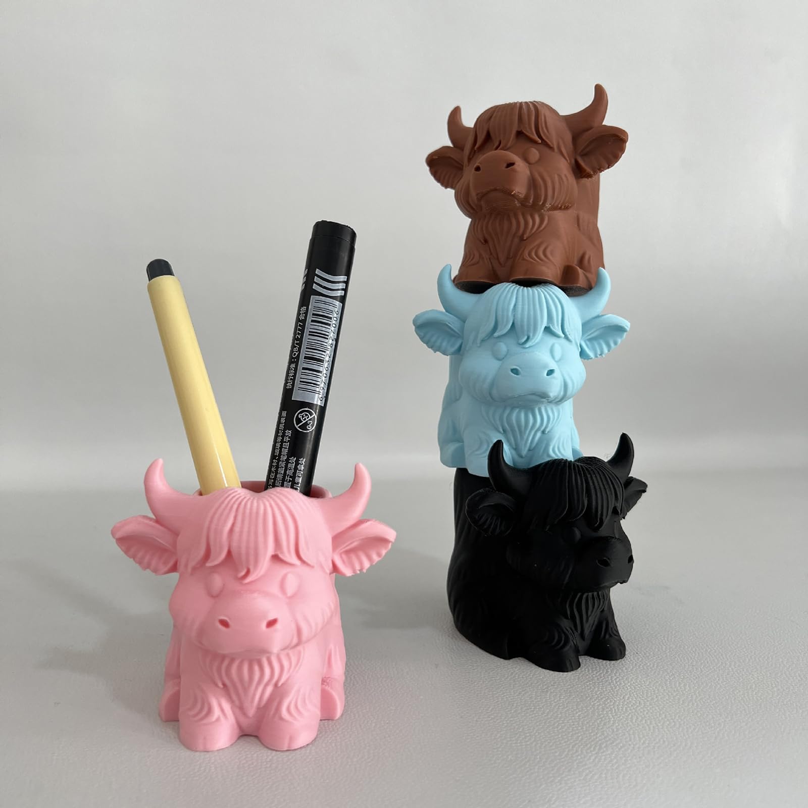 Pot à crayons fantaisie en forme de vache pour écrire des ustensiles et pinceaux de maquillage