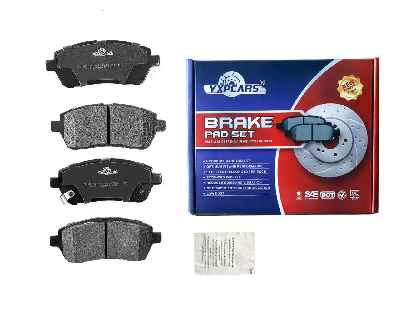 Ceramic Brake Pads Front Pads Set D1454A Premium Quality For 2011 2012 2013 2014 2015 Ford Fiesta, 2011-2014 Mazda 2