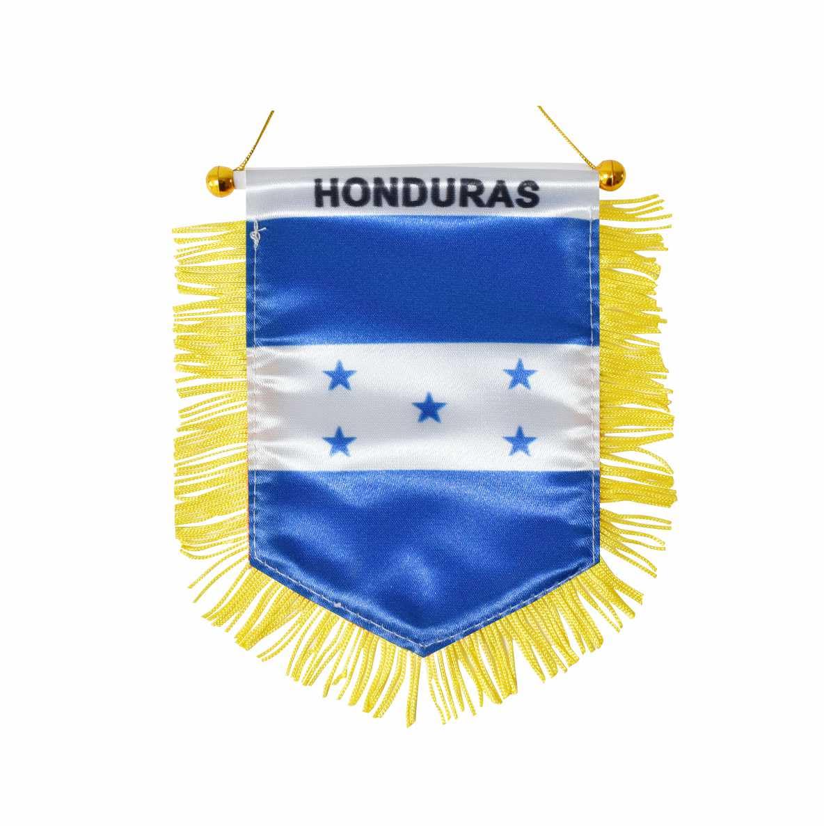 Honduras Hanging Flag with Suction Cup Double Sided Mini 4x6 Inch Honduran Banner Decorations for Car Home Wall Door Window
