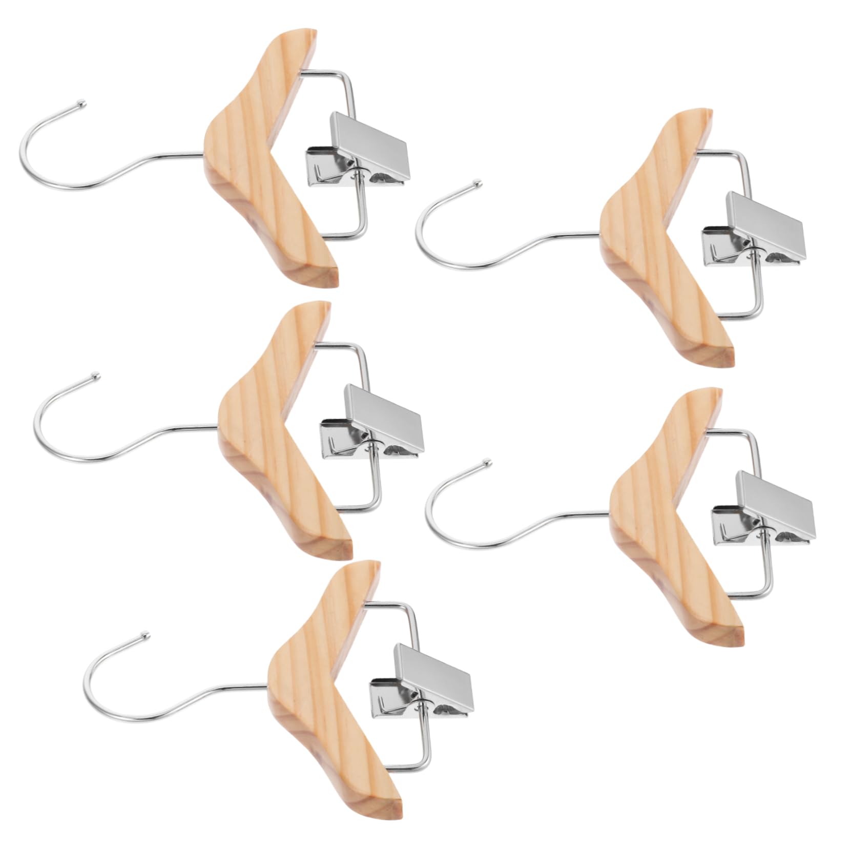 Sosoport 5pcs Mini Solid Hangers with Integrated Pants Clip Space Saving Clothes Organizers for Outfits Smooth Safe Design for Neat Closets