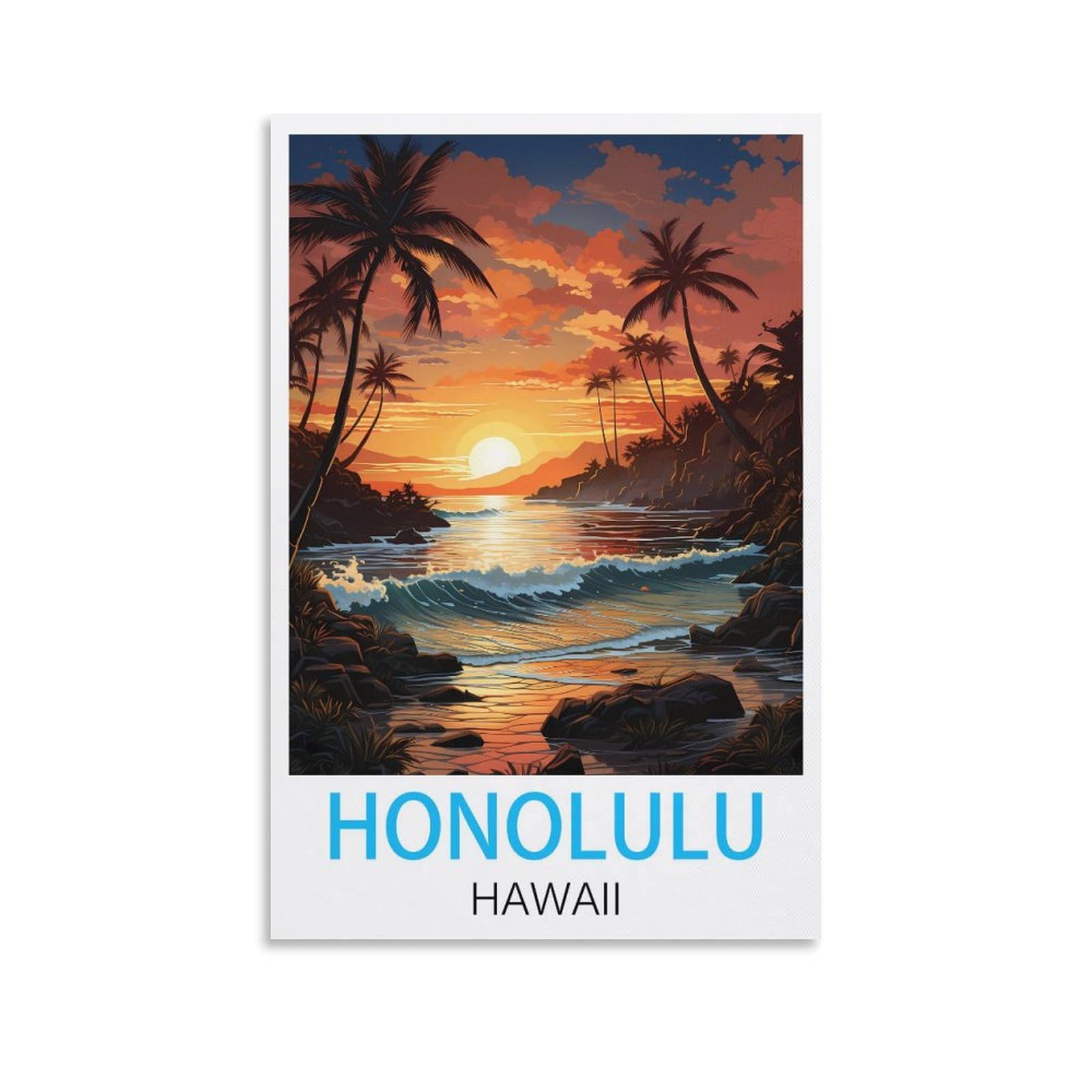 Vintage Metal Tin Sign,Honolulu Hawaiis Vintage Retro Man Cave Bar Pub Shed Novelty Gift Tin Wall Décor Metal Sign 30x40cm