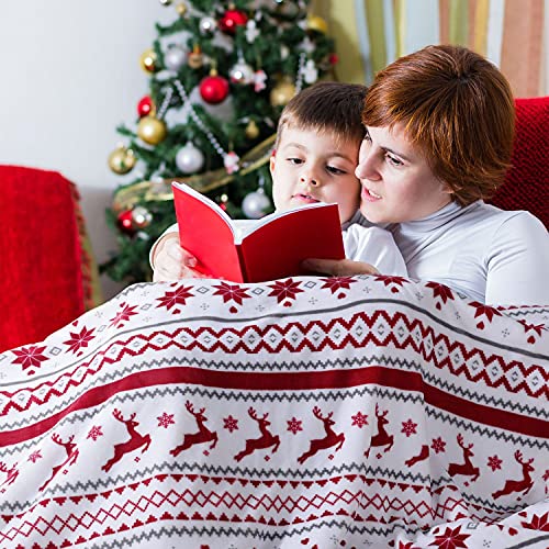 Christmas Sherpa Fleece Throw Blanket, Fuzzy Plaid Cozy Fluffy Throws Blankets For Couch Soft Twin Red Bedding Sofa Flannel Plush 50"X60" #TOP3