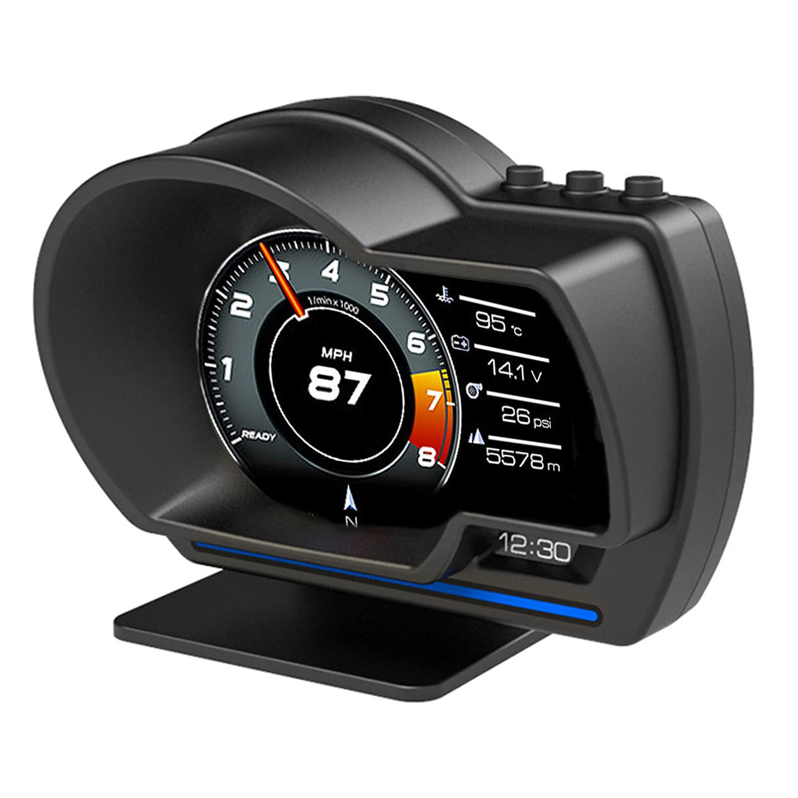 Display Head Up per Auto, OBD2 da 3 Pollici e Display della Velocità dello Schermo HUD per Auto in Modalità GPS con Potenti Funzionalità per Camion per Auto