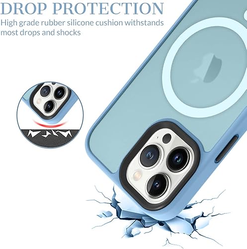 Miniatura 2 de ZIYE Funda magnética para iPhone 13 Pro Max compatible con MagSafe, agradable a la piel, con protección de cámara, funda protectora de TPU de lujo,