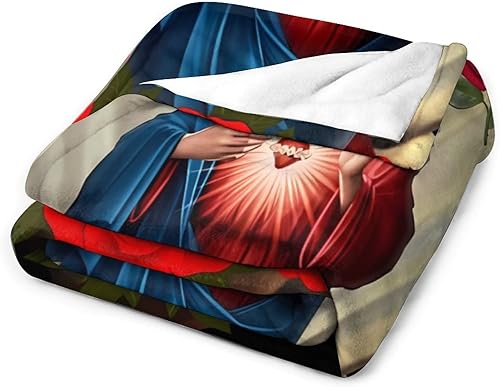 Miniatura 6 de Manta de Navidad con texto en inglés Our Lady of Guadalupe, Virgen María, suave y acogedora manta de Navidad para sofá o cama para adultos, 50 x 60