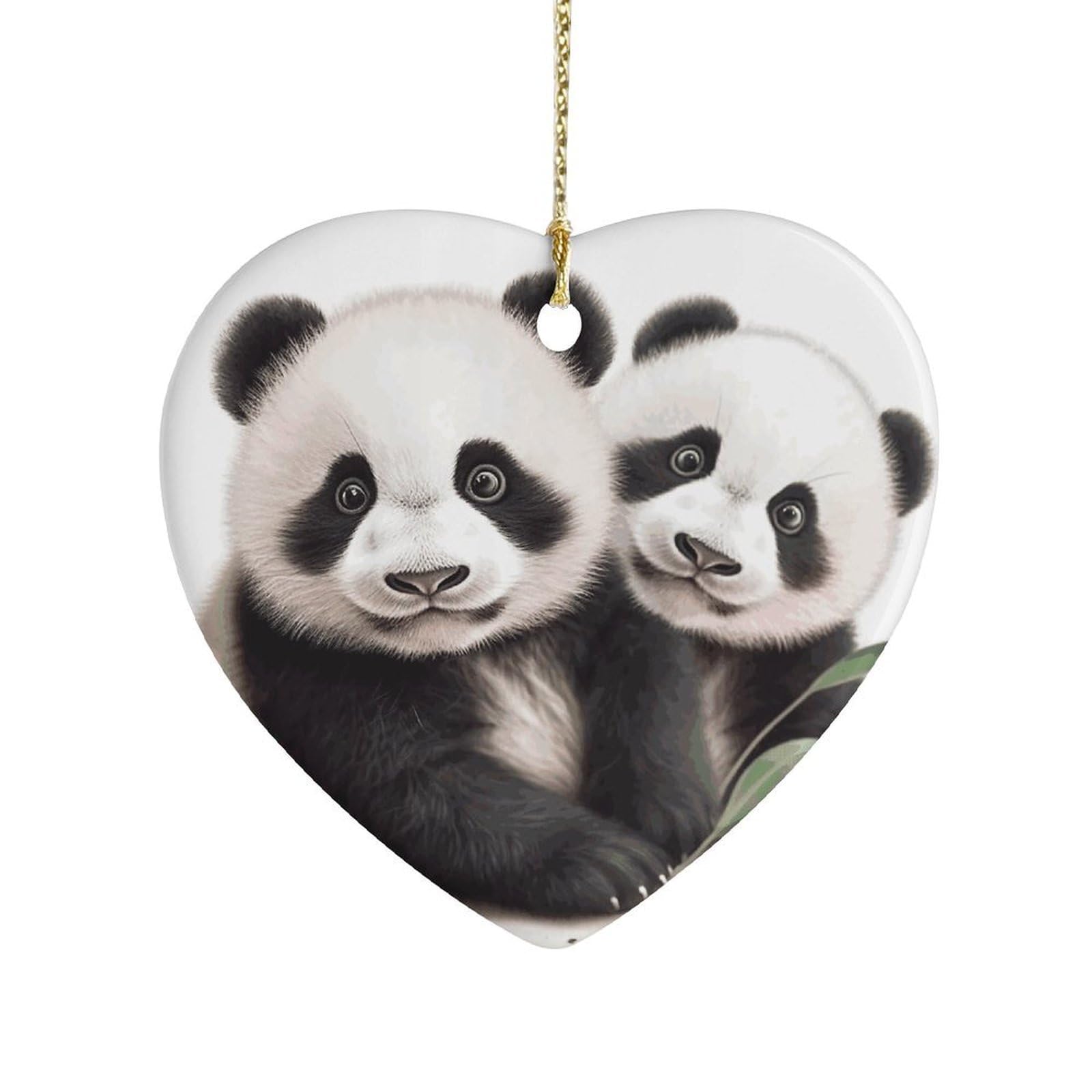 Fekiloot Style Pandas Ceramic Ornament Home Decor Keepsake
