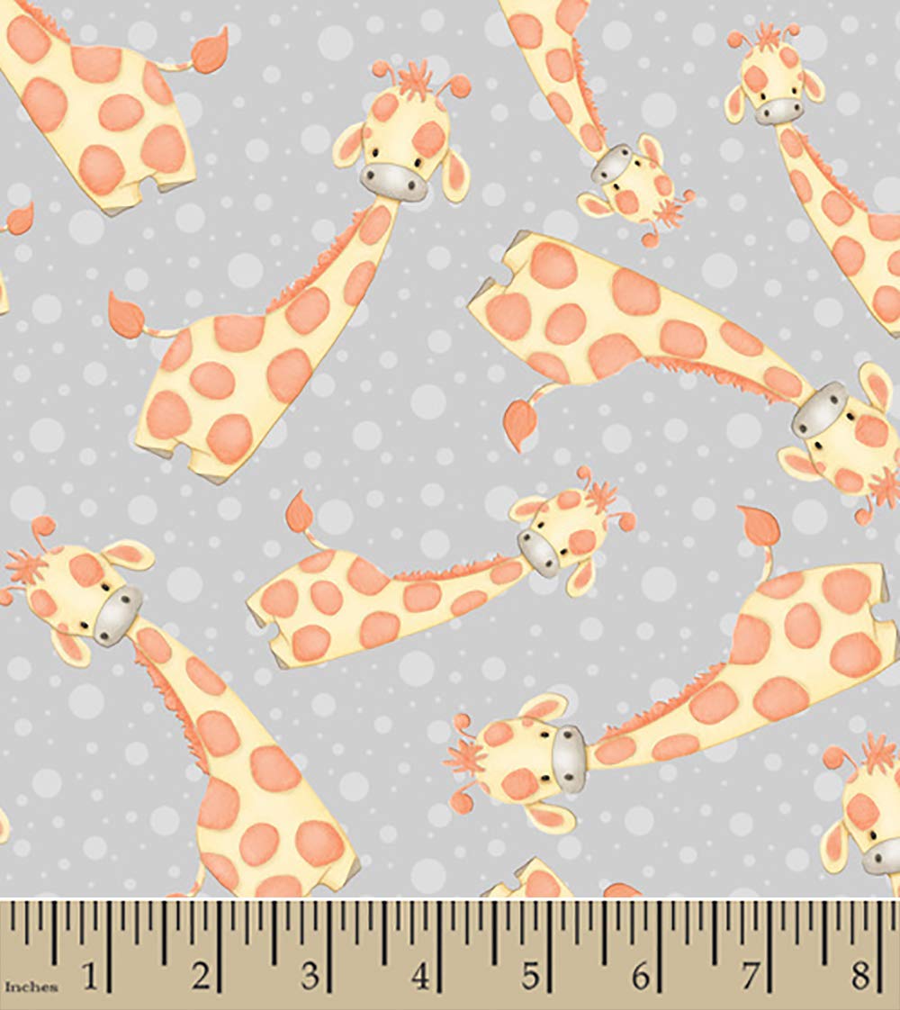 Flannel Comfy Cutest Baby Giraffe Fabric AE Nathan Sold by The Yard