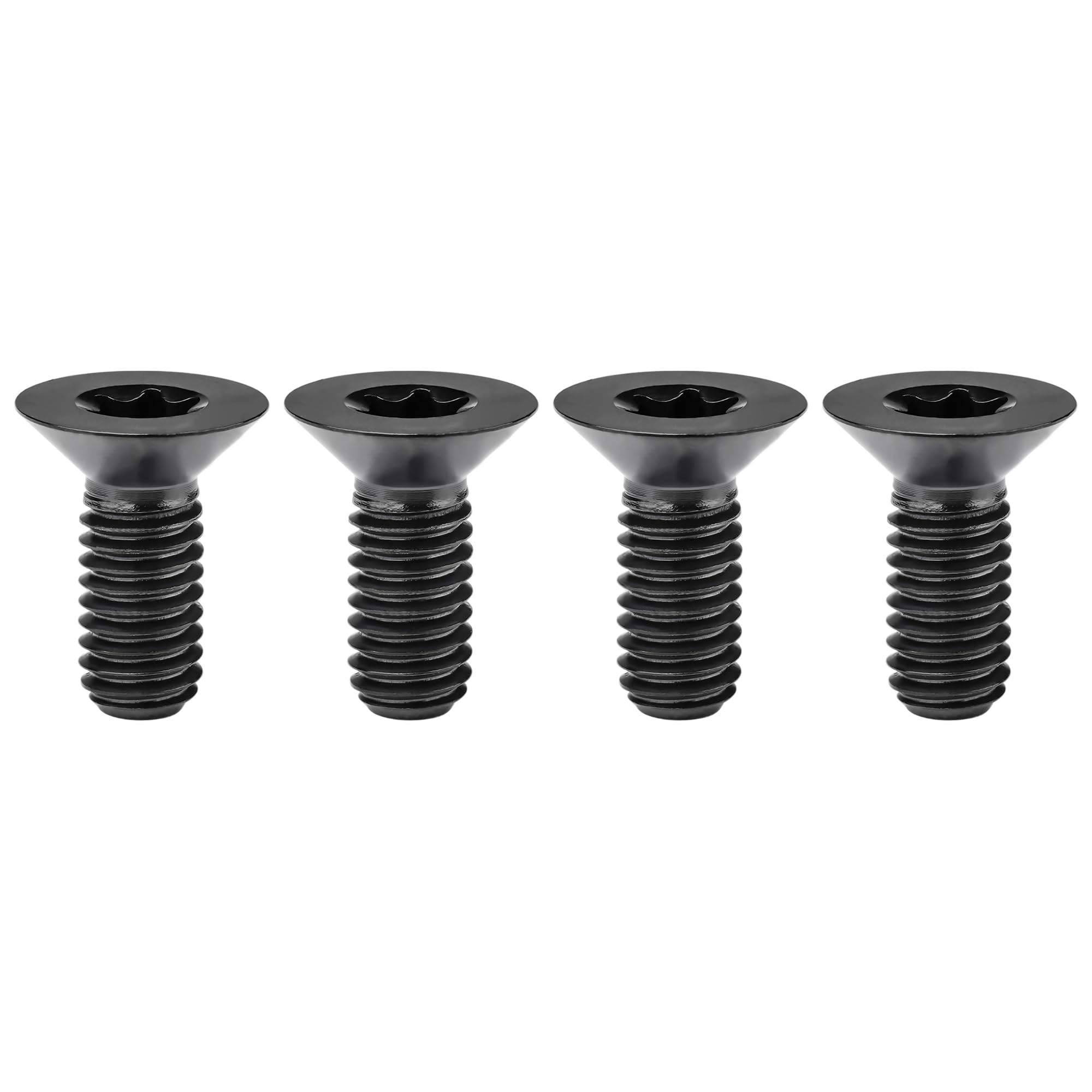 Wanyifa 4pcs M4 M5 M6 M8 8 10 12 15 20 25 30 35 40 45 50 55 60 65 70mm Torx Countersunk Head Titanium Bolt Flat Head Screws (Black, M6x15mm)