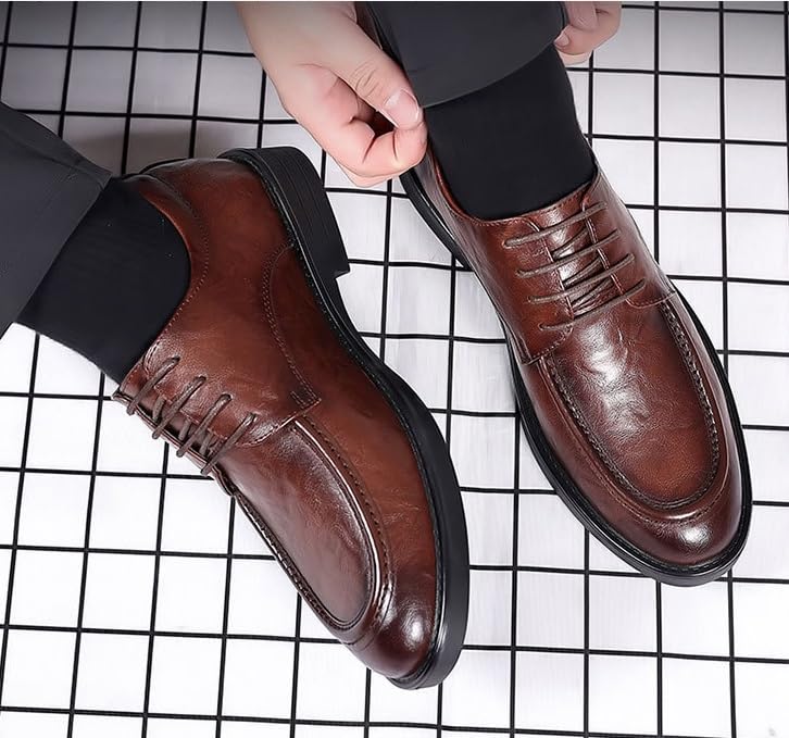 Men's Classic Lace-Up Low Leather Dress Shoes Mens Business Wedding Formal Oxfords3