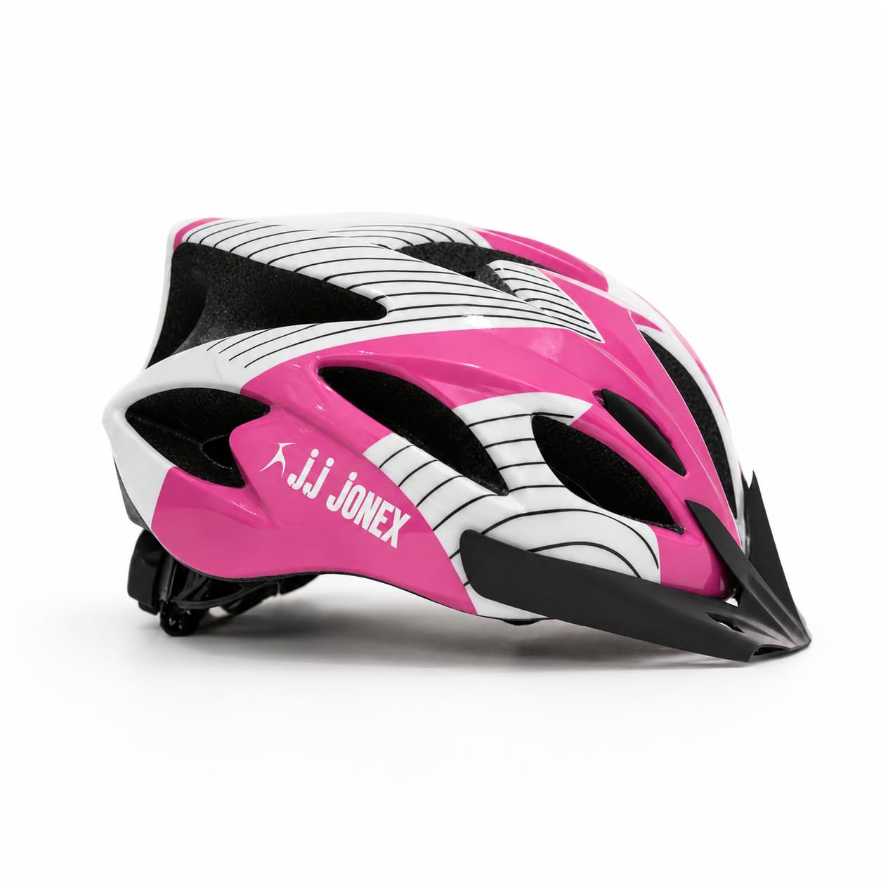 JJ Jonex Adjustable Cycling & Skating Helmet with Detachable Visor | Light Weight | Adjustable Strap with Comfortable Chin Padding | Ideal for Men, Women & Kids (Pink, Medium)-image-48