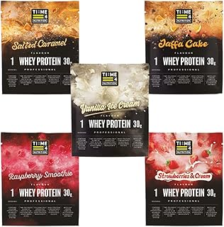 Time 4 Whey Protein Professional Time Release Grass Fed Whey Protein Powder, Whey Concentrate, Partially Hydrolysed Whey Isolate, Micellar Casein (Variety Pack (Sachets Only), 30g Sachet (Pack of 5))