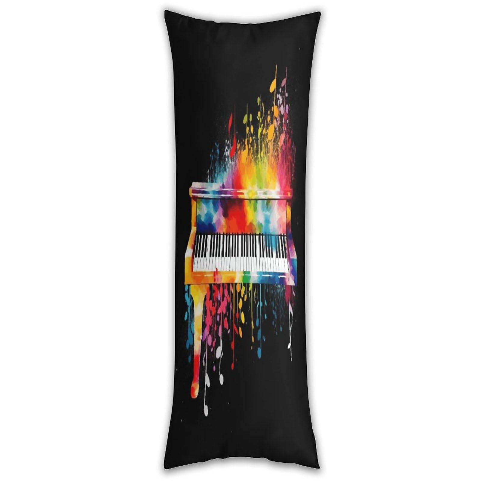 Colorful Piano Keyboard Music Note Pillow Case Breathable Absorb Sweat Long Pillowcover Exquisite Unique Pillow Protector for All Seasons Hot Sleepers Body Pillowcase