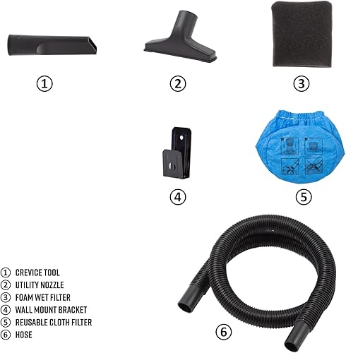 Miniatura 2 de Armor All AA155 - Aspiradora portátil de 1.5 galones y 2 HP máximo, para limpieza en secomojado, color naranja