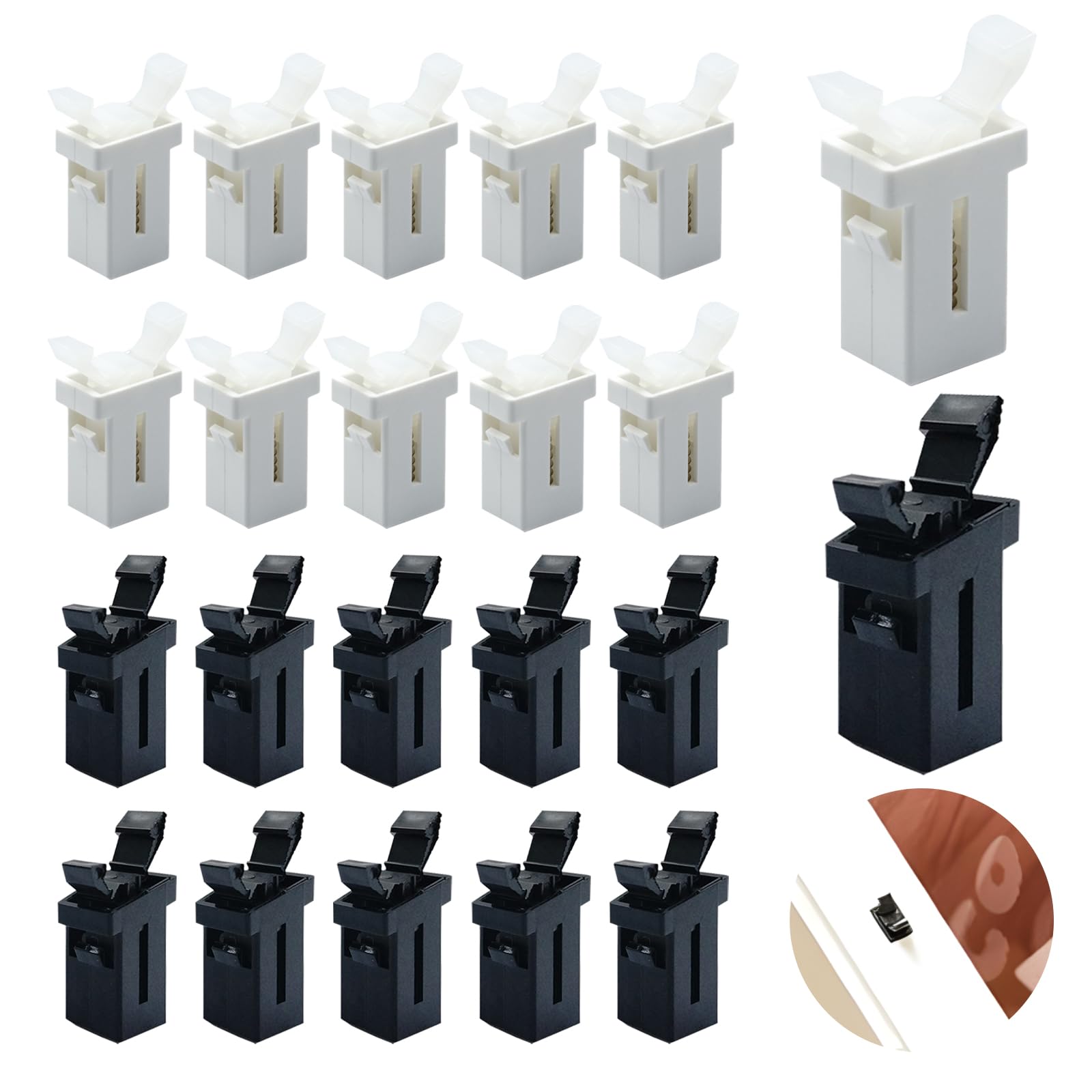 STOBOK 20 Pezzi Fermo A Pulsante Per Coperchio Pattumiera – Interruttore Universale In Plastica Per Bidone Spazzatura