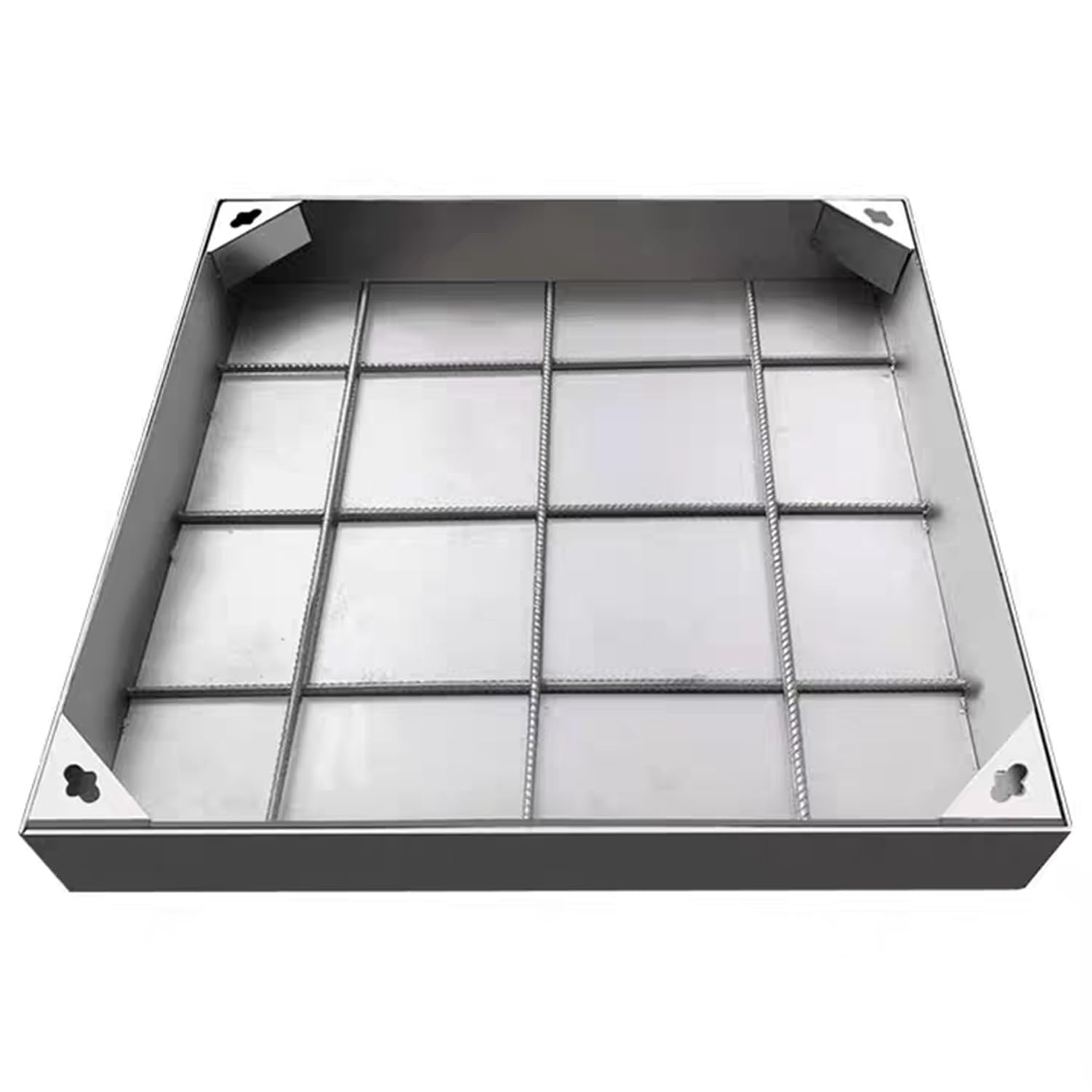 Stainless Steel Recessed Square Manhole Cover Frame - Durable Inspection Chamber Drain Covers for Garden and Driveways(600x600x50mm)