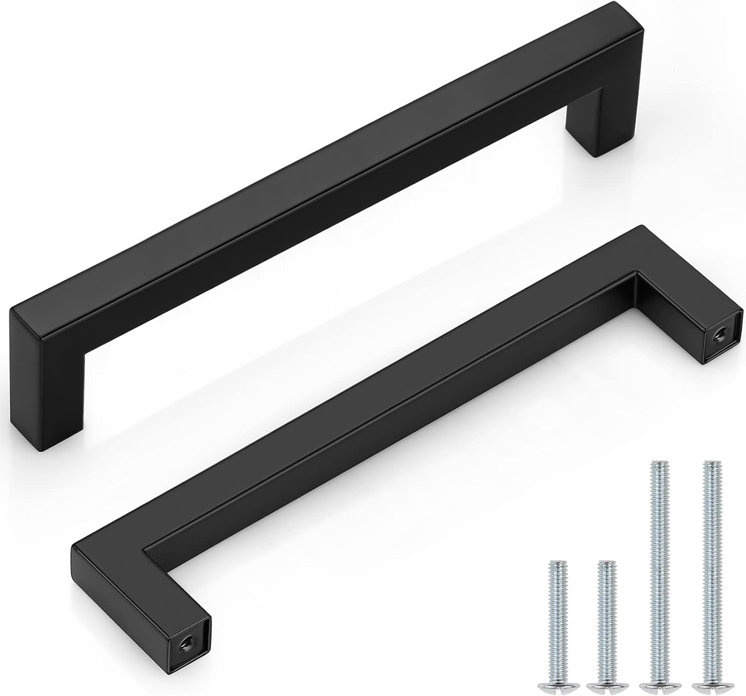 Probrico (20 Pack Flat Black Square Handles 63/10 Inch(160mm