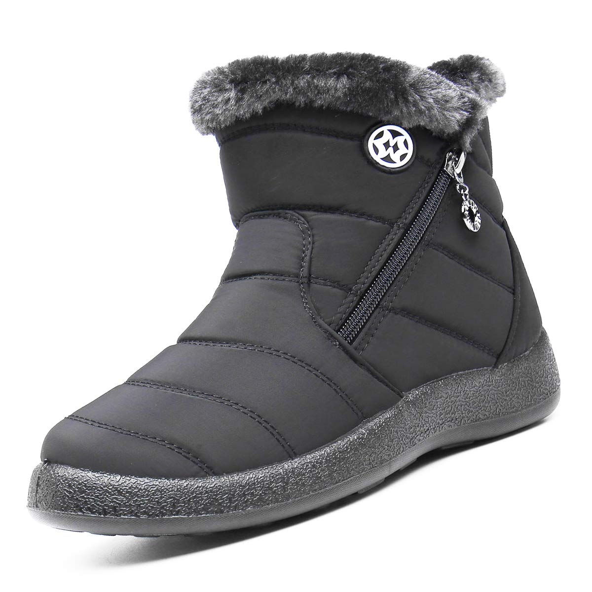 Snow Boots Womens Winter Ankle Boots Ladies Warm Fur Lined Booties Thickening Shoes Zip Flat Sneakers Outdoor Booties