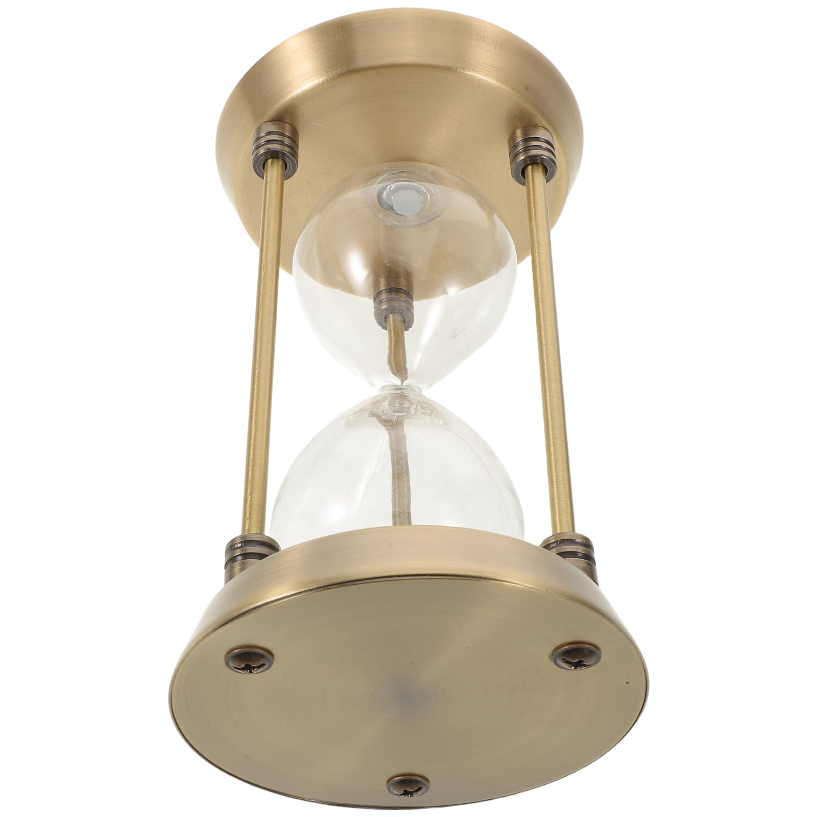 ifundom Temporizador de Reloj de Arena Rellenable de Metal Dorado Pequeño, Adorno Vintage para Escritorio y Hogar, Actividad Interactiva para y Adultos