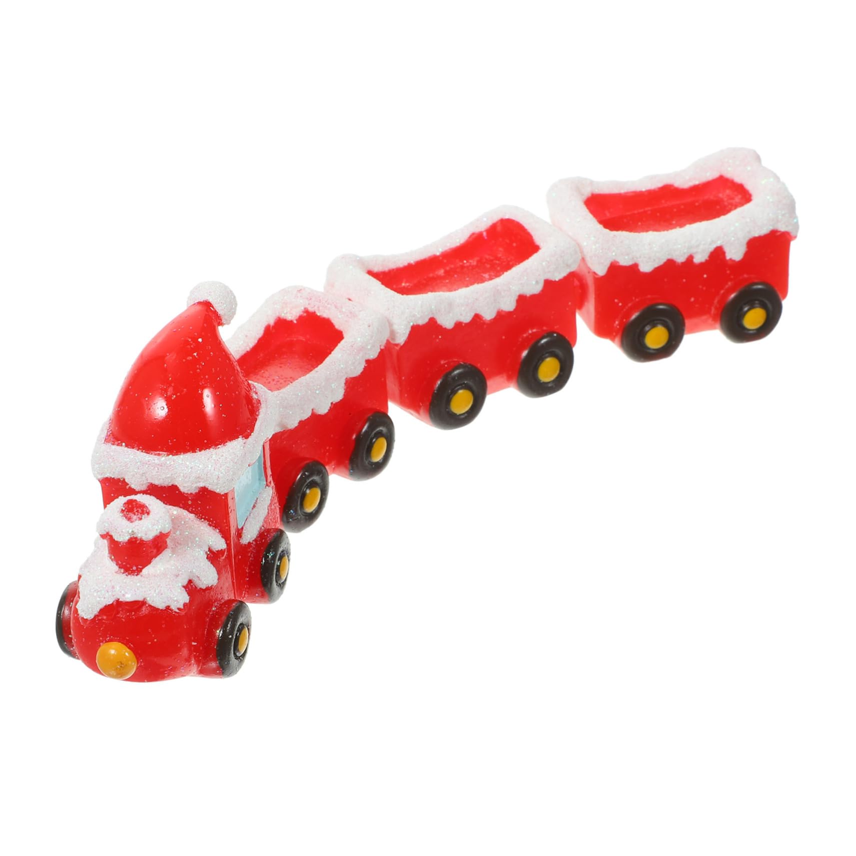 BESTOYARD 4juegos Accesorios De Miniaturas para Pueblo Navideño Decoración De Navidad Miniatura De Tren y Carrozas para Crear Escenarios Festivos Casa