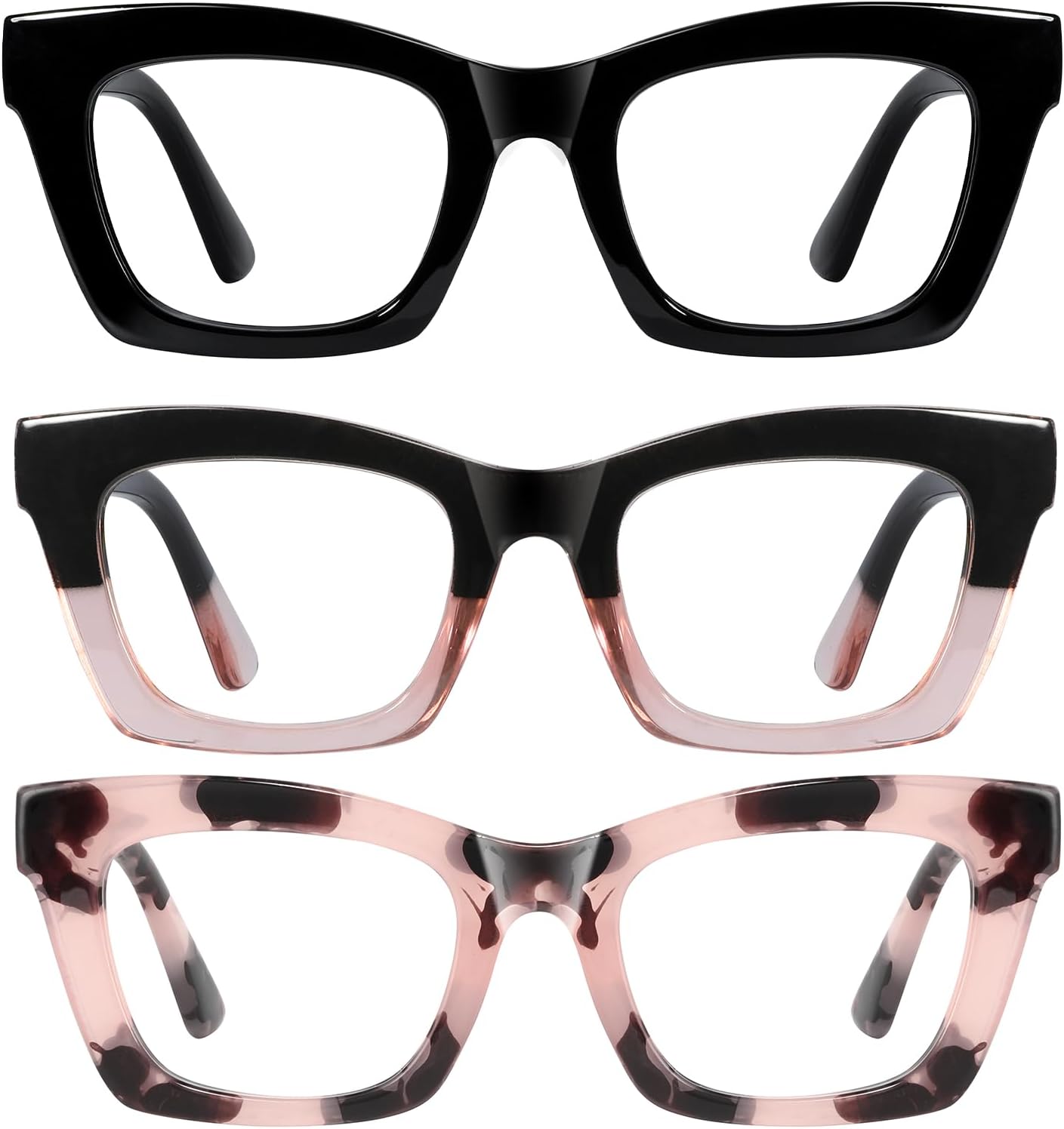 Oprah Reading Glasses for Women-3Pack Blue Light Blocking Fashion Readers with Spring Hinge Computer Square Eyeglasses Oprah Reading Glasses for Women-3Pack Blue Light Blocking Fashion Readers with Spring Hinge Computer Square Eyeglasses