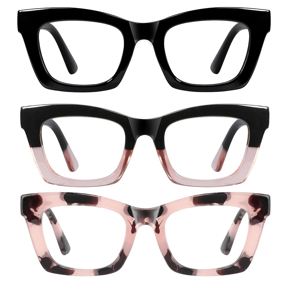 resjok Oprah Reading Glasses for Women-3Pack Blue Light Blocking Computer Readers with Spring Hinge Fashion Eyeglasses(Mix2, 2.0x)