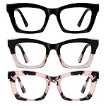 resjok Oprah Reading Glasses for Women-3Pack Blue Light Blocking Computer Readers with Spring Hinge Fashion Eyeglasses(Mix2, 2.0x)