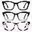 resjok Oprah Reading Glasses for Women-3Pack Blue Light Blocking Fashion Readers with Spring Hinge Computer Square Eyeglasses(Mix2, 1.0x)
