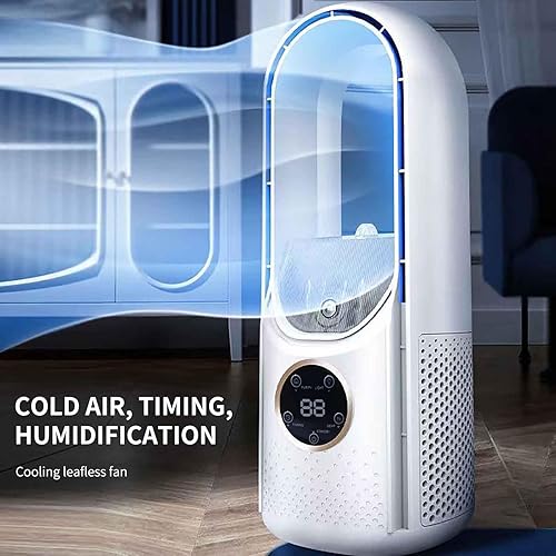 Miniatura 6 de Ke1Clo Bladeless Desk Fan, 6-Gears Cooling Fan with Humidifier, Timing Setting Small Fan Dorm Fan USB Powered for BedroomOfficeDorm