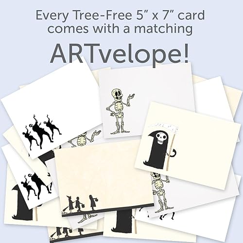 Miniatura 2 de Tree-Free Greetings - Tarjetas de Halloween - Diseños artísticos - 8 tarjetas surtidas + sobres a juego - Hecho en Estados Unidos - Papel 100%